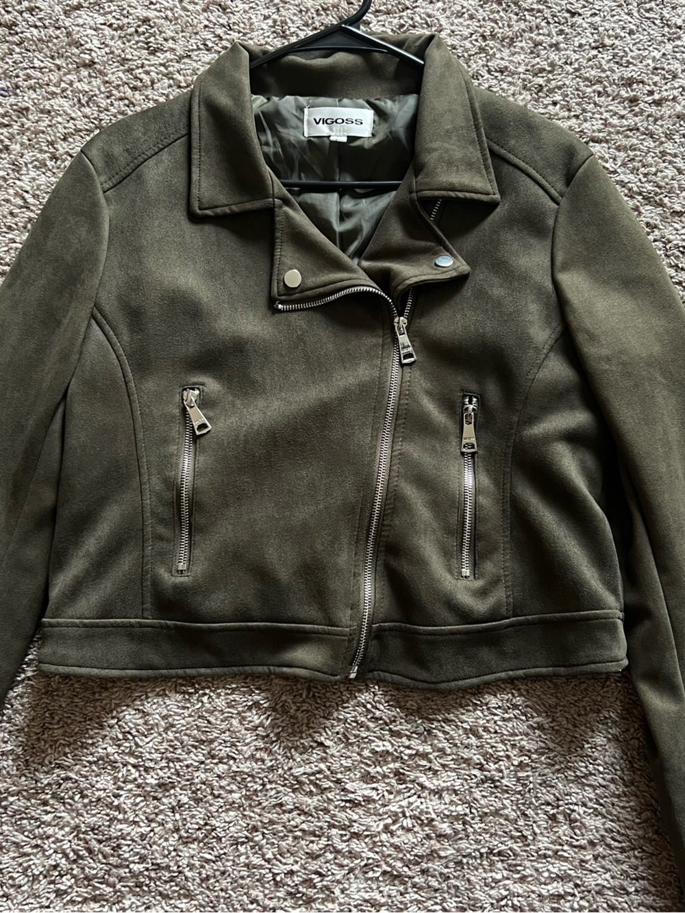 Vigoss Olive Green Lightweight Moto Jacket